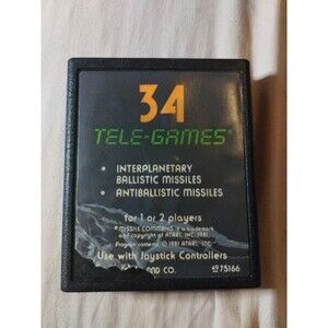 Missile Command for Atari 2600. Tested & Works. Vintage 1981 - Sears Text Label